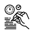 Report writing line icon vector illustration sign