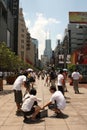 Reportage in Nanjing Road street, Shanghai