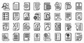 Reporter icons set, outline style