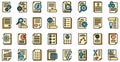 Reporter icons set vector flat