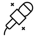 Reporter microphone icon outline vector. Studio media Royalty Free Stock Photo