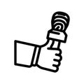 reporter news media line icon vector illustration