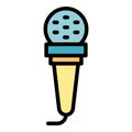 Reporter street microphone stream icon color outline vector