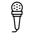 Reporter street microphone stream icon, outline style