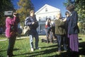 Reporters interviewing Jan Backus