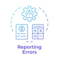 Reporting errors blue gradient concept icon Royalty Free Stock Photo