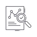 Reporting icon, linear isolated illustration, thin line vector, web design sign, outline concept symbol with editable Royalty Free Stock Photo