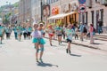 Reporting shootings of marathon Colorrun Kiev 2017 Royalty Free Stock Photo