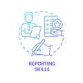 Reporting skills blue gradient concept icon Royalty Free Stock Photo