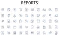 Reports line icons collection. Trade, Business, Buying, Selling, Market, Profit, Economics vector and linear