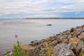 Reposaari. Finland. Windmill on The Gulf of Bothnia Royalty Free Stock Photo