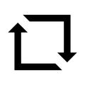 Repost retweet icon, square with swirling arrows recycle Royalty Free Stock Photo