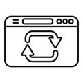 Repost web page icon outline vector. Repost chart Royalty Free Stock Photo