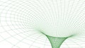 Black hole in wireframed green grid - 3D rendering illustration