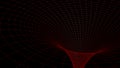 Black hole in wireframed red grid - 3D rendering illustration