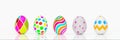 Representation of Colorful Easter Eggs design in a white studio background Royalty Free Stock Photo