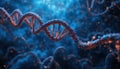 representation of a DNA double helix structure, symbolizing genetics and molecular biology in a visually captivating manner. Royalty Free Stock Photo