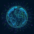 Representation of Earth, featuring a network of interconnected Royalty Free Stock Photo