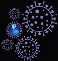 Representation of a global virus pandemic