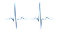 Representation of a heartbeat line, or electrocardiogram (ECG) trace, on a white Royalty Free Stock Photo