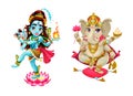 Representation of hindu gods Shiva and Ganesha Royalty Free Stock Photo