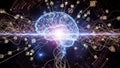 Representation of an illuminated brain symbolizing artificial intellige Royalty Free Stock Photo