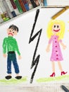 Representation of marriage break up or divorce Royalty Free Stock Photo