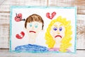 Representation of marriage break up or divorce Royalty Free Stock Photo