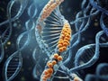 Representation of Mutating DNA double helix - Deoxyribonucleic acid - AI Generated Royalty Free Stock Photo