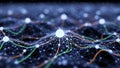 Representation of a neural network featuring a web of interconnected Royalty Free Stock Photo