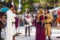 Representation of a play with the judgment of a witch during a replica of a Portuguese medieval festival