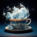 Representation of a storm in a teacup. Royalty Free Stock Photo