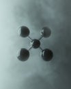Representation of a water molecule illustrating its chemical structure and formation in a scientific context Royalty Free Stock Photo