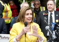 Representative Nancy Pelosi, former speaker of the house, speaking at the 150th celebration of the First Cable Car Ride