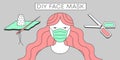 Diy face mask banner for tuto - coronavirus facemask - colors flat vector illustration Royalty Free Stock Photo