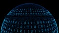 Binary planet and technology digital connection, big data transmission and storage, Internet technology Royalty Free Stock Photo