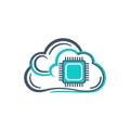 Represents the concept of cloud computing and digital technology integration Royalty Free Stock Photo