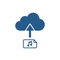 Represents the concept of uploading audio files to cloud storage Royalty Free Stock Photo
