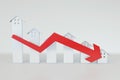 Real estate economy, housing prices fall, bear market, downturn Royalty Free Stock Photo