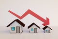 Real estate economy, housing prices fall, bear market, downturn Royalty Free Stock Photo