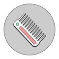 Comb hair symbol - hairdresser barber stylist - orange green grey - vector icon