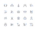 Reprieves line icons collection. Respite, Break, Intermission, Relief, Pause, Abatement, Interval vector and linear