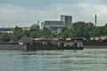 Reprocessing plant on river banks Royalty Free Stock Photo