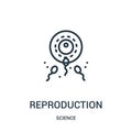 reproduction icon vector from science collection. Thin line reproduction outline icon vector illustration. Linear symbol for use