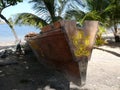 Reproduction of an old Arawak canoe. Royalty Free Stock Photo