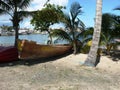 Reproduction of an old Arawak canoe. Royalty Free Stock Photo