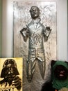 Reproduction in original scales of Han Solo carbon frozen in Star Wars movie saga