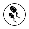 Reproduction, sperm icon, black version