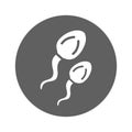 Reproduction, sperm icon, gray color