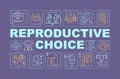 Reproductive choice word concepts dark purple banner Royalty Free Stock Photo